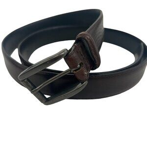 Harold Powell Real Leather Textured Belt Made In England Brown‎ 40